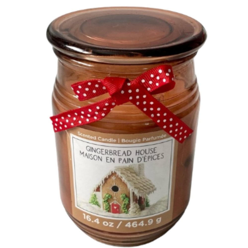 Ashland Gingerbread House 1 Wick Jar Candle with Lid 5 1/2" x 3 1/2" 16.4 oz